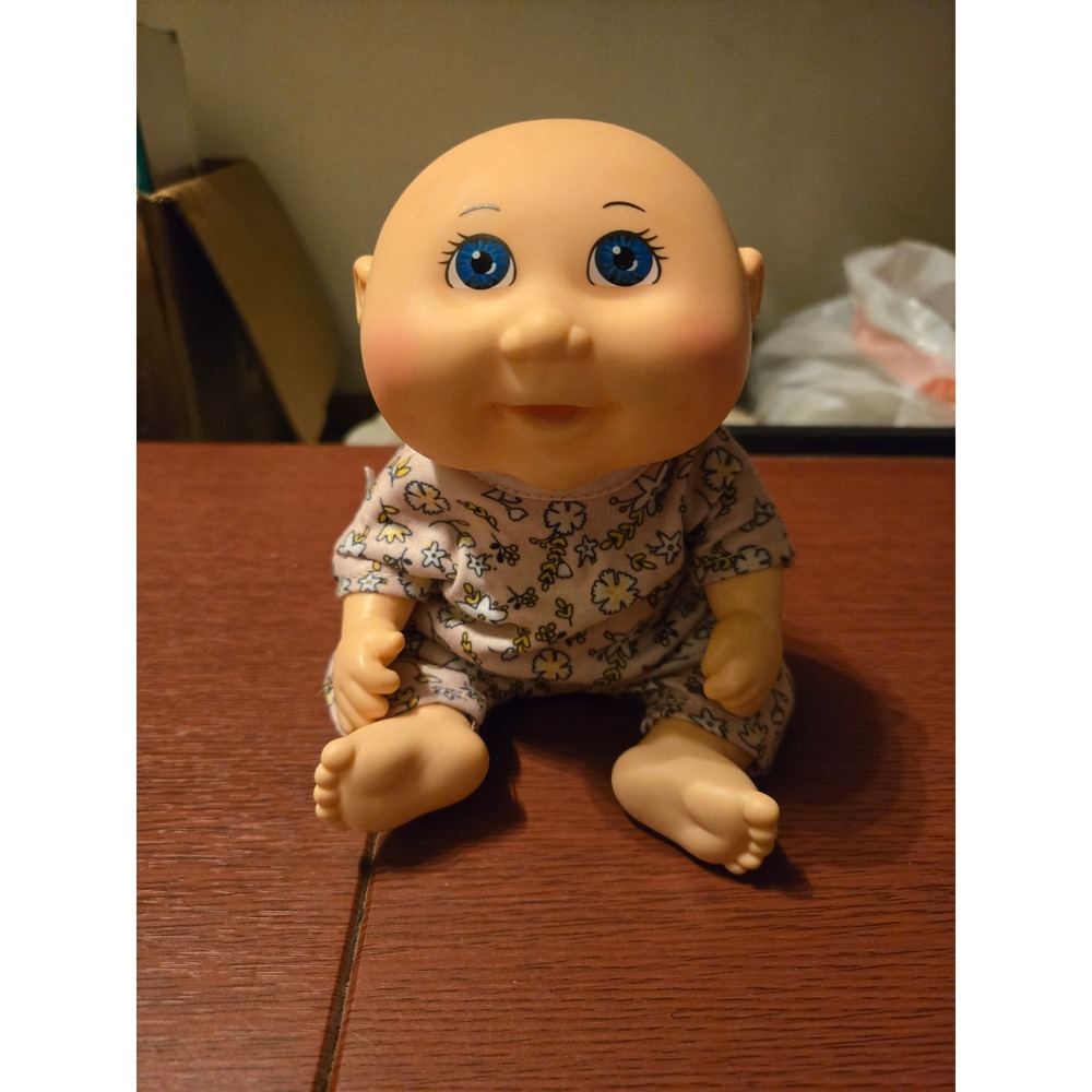 Cabbage Patch Kids Mini Baby Doll Blue Eyes Bald Pink Floral 2018